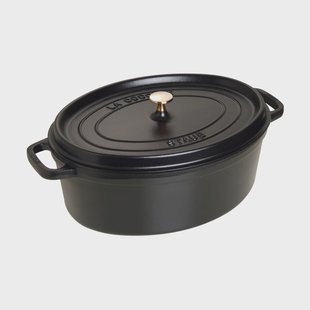 STAUB Staub La Cocotte ovale pan gietijzer 8 L Zwart