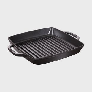 STAUB Staub Pure grillpan gietijzer vierkant zwart 28 cm