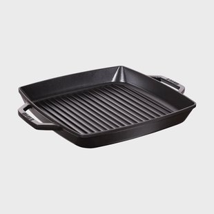 STAUB Staub Pure grillpan gietijzer vierkant zwart 33 cm