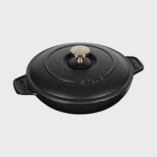 STAUB Staub ovenschaal gietijzer met deksel rond Ø20 cm Zwart