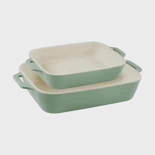 STAUB Staub rechthoekige ovenschalenset 2-delig Eucalyptus hout