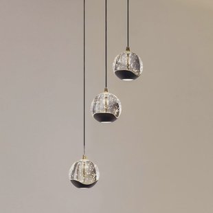 Lucande LED hanglamp Hayley, zwart, 3-lamps, glas