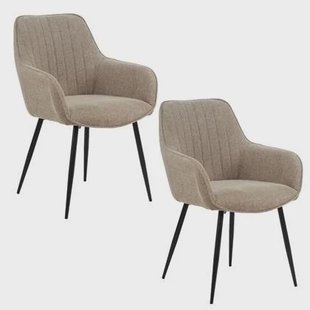 Housecraft Living Maud Eetkamerstoelen Taupe - Set van 2