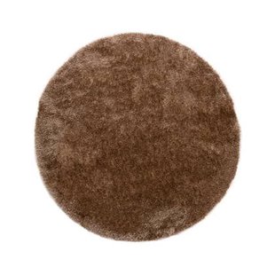 Tapeso Rond hoogpolig vloerkleed velvet - Posh bruin - 280 cm