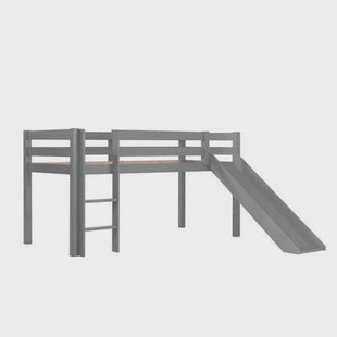 LUCEVI - Pino Halfhoogslaper met Glijbaan 90x200cm - Grijs - H115CM