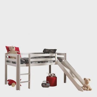 LUCEVI - Pino Halfhoogslaper met Glijbaan 90x200cm - Wit - H115CM