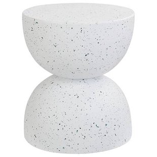 Beliani - CAORIA - Bijzettafel - Terrazzo|Wit - Lichtbeton