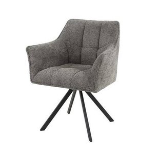 Hoyz Collection - Armstoel Raster Draaibaar - 2 Stuks - Bouclé Taupe