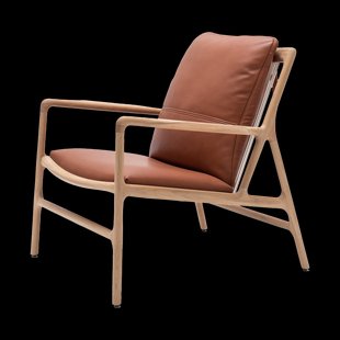 Dedo easy chair whitewash - dakar leather whisky zitting