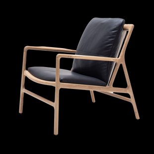 Dedo easy chair whitewash - dakar leather black zitting