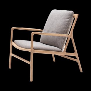 Dedo easy chair whitewash - dakar leather grijs zitting