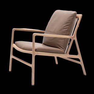 Dedo easy chair whitewash - dakar leather stone zitting