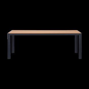 Tibbe aluminium tuintafel zwart met polywood tafelblad - 205 x 90 cm