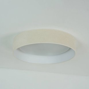 Duolla LED plafondlamp Plafond, wit, stof, Ø 45 cm, dimbaar in 3 stappen