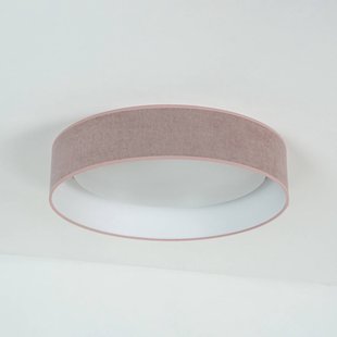 Duolla LED plafondlamp Plafond, roze, stof, Ø 45 cm, dimbaar in 3 stappen