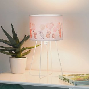 Duolla Freddy tafellamp, kleurrijk, dieren, E14, hoogte 32,5 cm