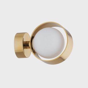 Argon Wandlamp Mado, staal messingkleurig, glas opaal, 1-lamp