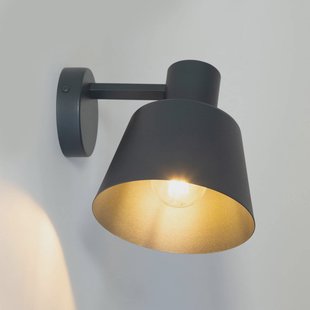 SIGMA Wandlamp Dunka, antraciet 1-lamp, staal, hoogte 17 cm