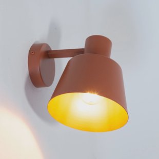 SIGMA Wandlamp Dunka, baksteenrood, 1-lamp, staal, hoogte 17 cm