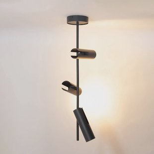 SIGMA Plafondspot Leda 3, antraciet, 3-lamps, staal, hoogte 76 cm