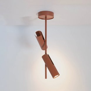 SIGMA Plafondspot Leda 2, baksteenrood, 2-lamps, hoogte 55 cm