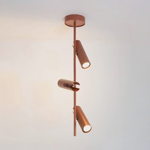 SIGMA Plafondspot Leda 3, baksteenrood, 3-lamps, staal, hoogte 76 cm