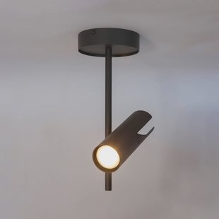 SIGMA Plafondspot Leda 1, olijfgroen, 1-lamp, staal, hoogte 34 cm