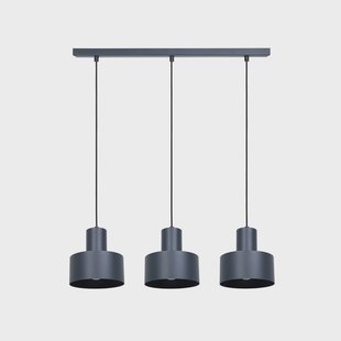 SIGMA Hanglamp Rif 3, antraciet, 3-lamps, lineair, staal