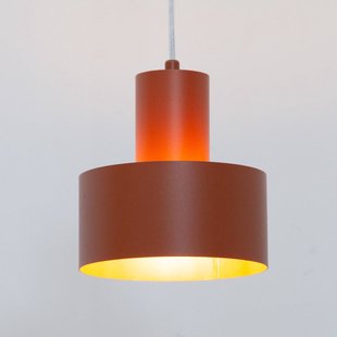 SIGMA Hanglamp Rif S, baksteenrood, 1-lamp, Ø 15 cm, staal