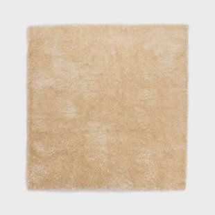 Tapeso Vierkant hoogpolig vloerkleed velvet - Posh champagne - 240x240