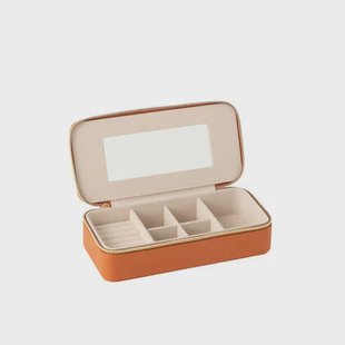 J-Line juwelendoos Rechthoek + spiegel - karton|kunstleder -