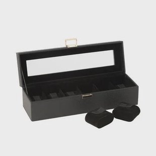 J-Line horloge doos 6 compartimenten - karton|kunstleder - z