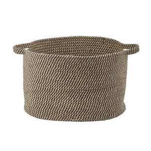 Rena Opbergmand Linen Medium | Zwart | Beige | Geel | Goud