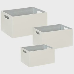 Beliani - LARSA - Opbergdozen set van 3 - Beige - Kunstleer