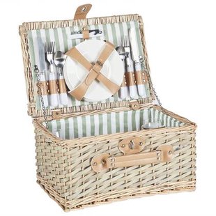 Beliani - CLEMENTINE - Picknickmand voor 4 - Natuurlijk - Wilgenhout