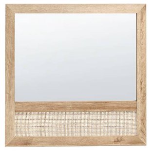 Beliani - ROSELL - Wandspiegel - Lichthout - 60 x 60 cm - Vezelplaat