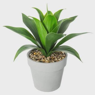 Atmosphera Kunstplant - Aloe Vera - in pot van cement - 34 cm