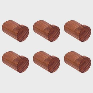 QUVIO Wandkapstok - Hout - donkerbruin - Set van 6