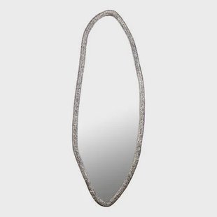 PTMD Paislie Nickel Organic Shaped Mirror Oval