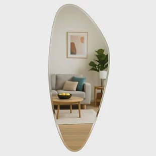 MISOU Wandspiegel Organische Vorm 142x60cm Spiegel Zonder Lijst Bad...