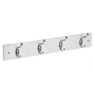 5Five Wandkapstok - wit - 4 ophanghaken - 42 x 9 cm - MDF 5Five Wandkapstok - wit - 4 ophanghaken - 42 x 9 cm - MDF
