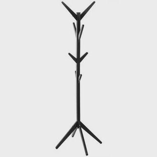 5Five kapstok - zwart - MDF hout - 8 haaks - 62 x 173 cm