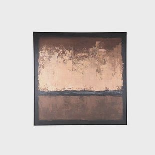 PTMD Asante Brown Canvas Painted Wallpanel Square Frame