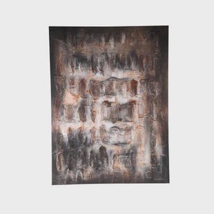 PTMD Xihan Brown Canvas Painted Wallpanel Rough Dark