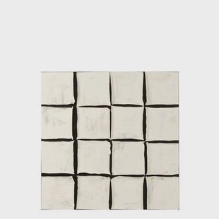 J-Line schilderij Vierkant - canvas - wit|zwart