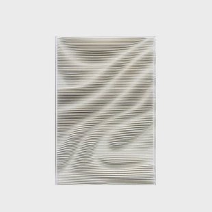 PTMD Aleishia White Rect Mdf Wallpanel Wavy Design