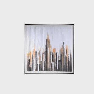 PTMD Gustas Brown Framed Wallpanel Poly Strips Square