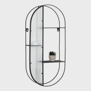 QUVIO Wandrek Mila - 3 Planken - Staal - Glas - Zwart