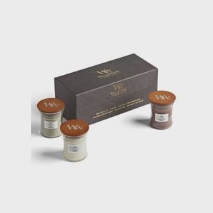 Woodwick WW Deluxe Gift Set 3 Mini Candle Woody