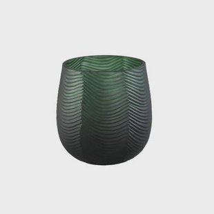 PTMD Elichi Green Glass Vase Bombey Round